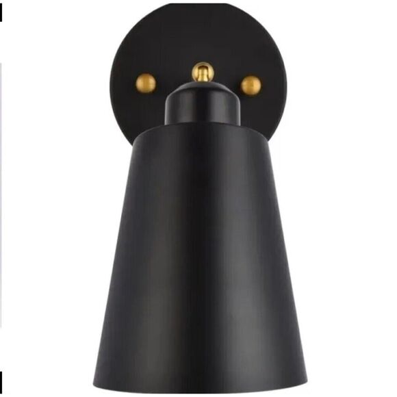 Living District 2354BK Halycon Bathroom Vanity Light Black and Brass Sconce NEW - Picture 7 of 8